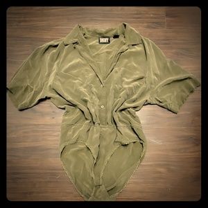 Vintage 90's DKNY safari top bodysuit size 6